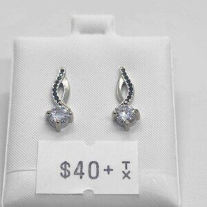 Black CZ Sterling Silver 925 Earrings – Sophisticated Sparkle